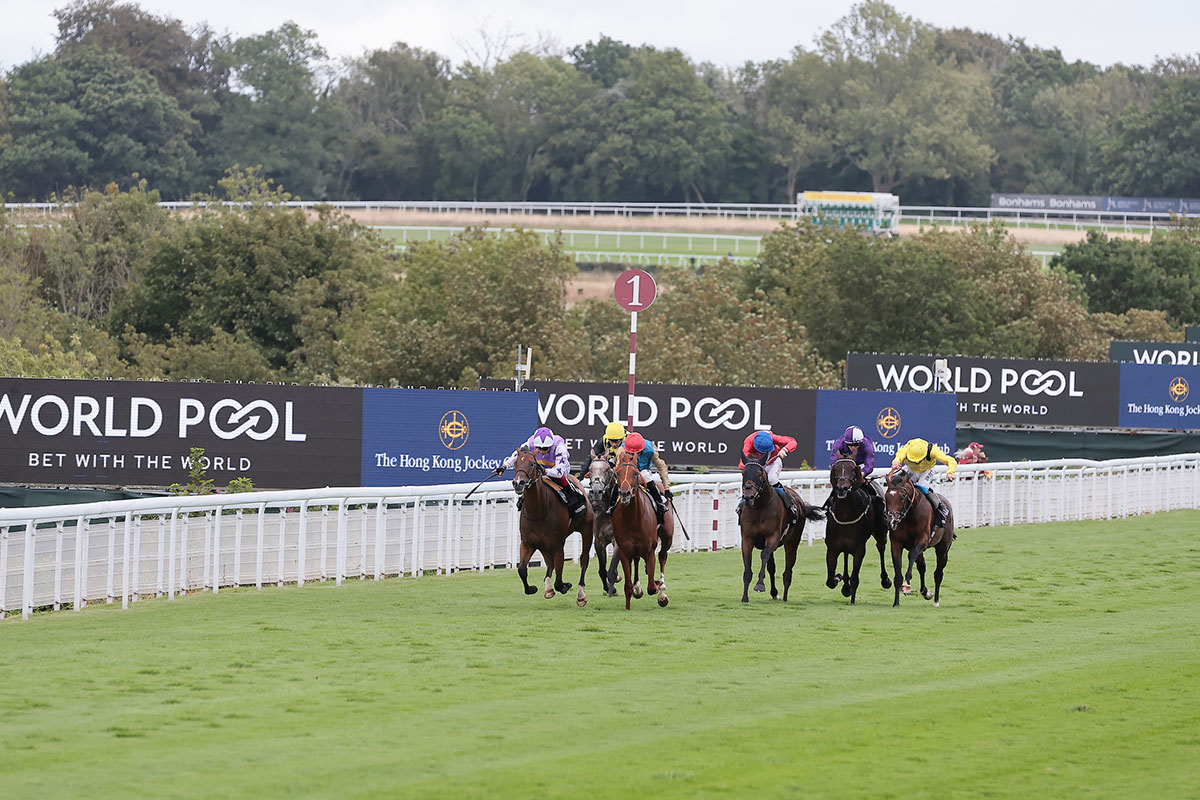 World Pool sponsored the Lennox Stakes at Goodwood, won by Kinross (left)